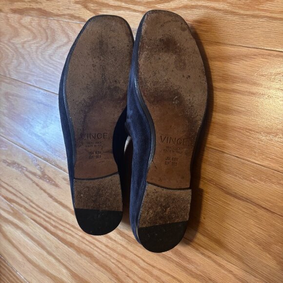 VINCE Vero Cuoio Paz Square Toe Flats Suede Women’s Size 6.5M Color Navy Blue - Picture 3 of 4